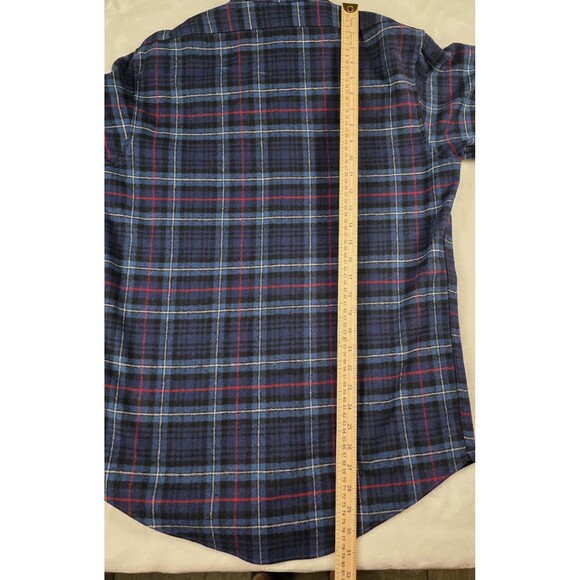 Pendleton Pure Virgin Wool Plaid Elbow Patch ButtonUp Shirt Men Large With Flaws - Picture 7 of 12